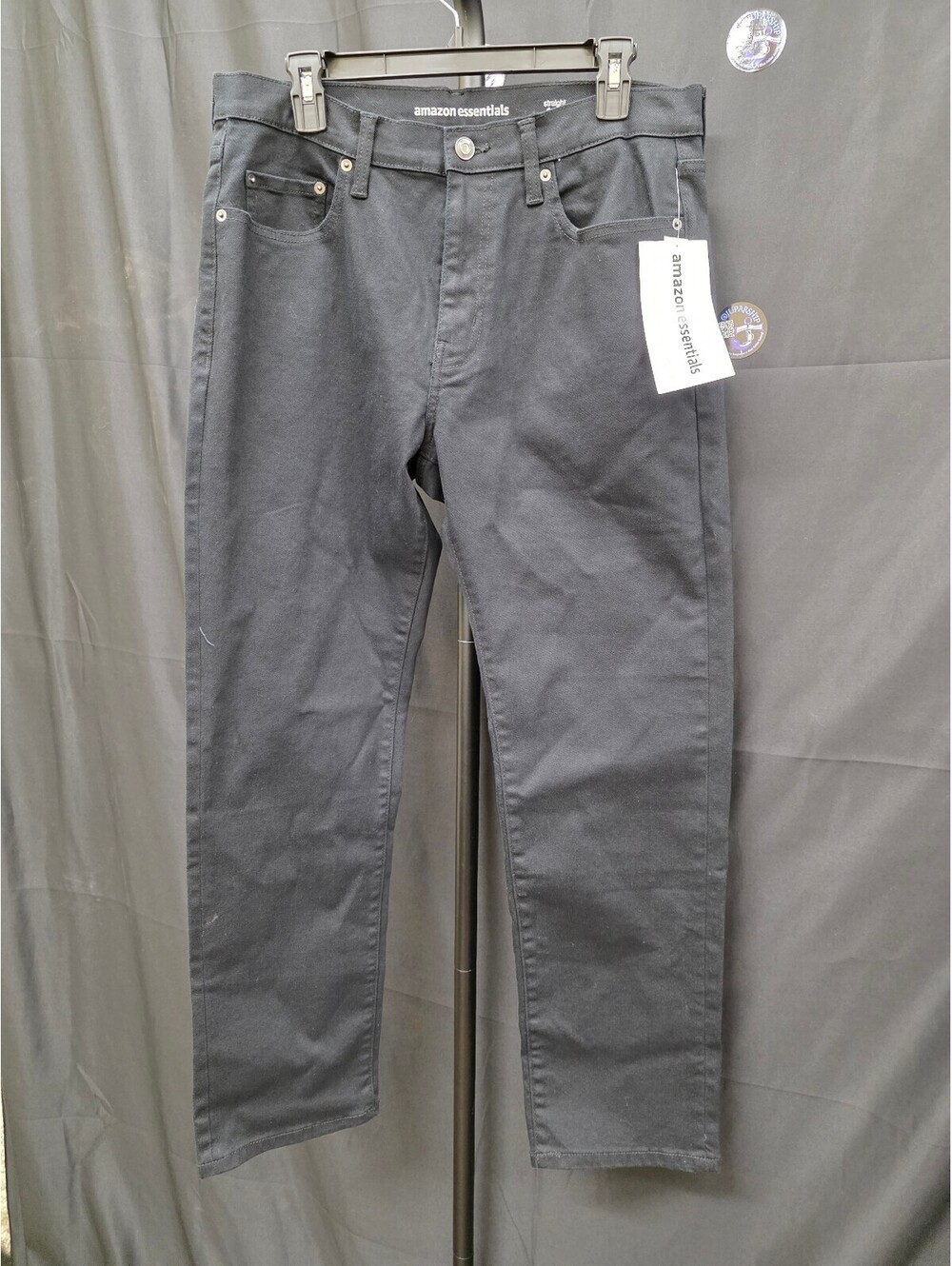 AMAZON ESSENTIALS MEN’S STRAIGHT‑FIT STRETCH JEANS BLACK 33W X 30L